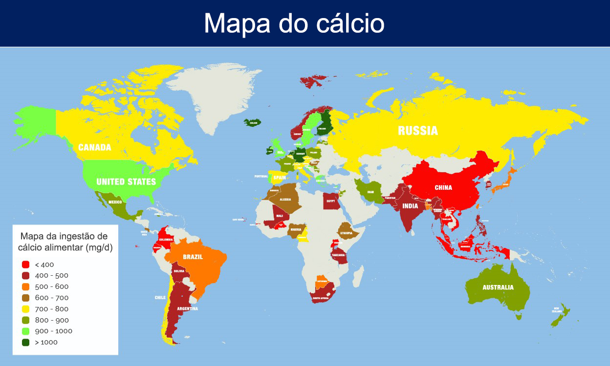 Mapa Global da Ingestão de Cálcio